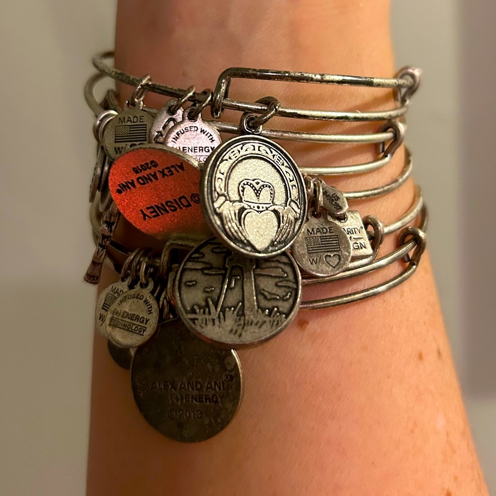 Alex & Ani Lot of Silver Bangles